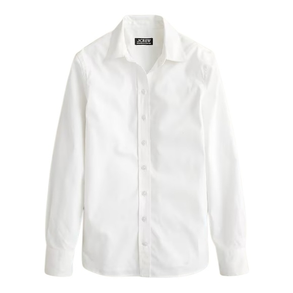 J Crew White Wren Slim Shirt Stretch Cotton Poplin Button Up Collar Women Size 2 - Picture 4 of 15